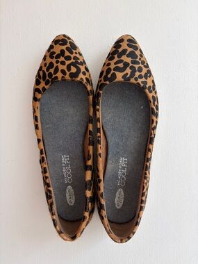 Calf hair pointy toe flats - size 7
